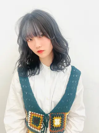 ミディアム 韓国風レイヤーカット 松葉翔のヘアスタイル