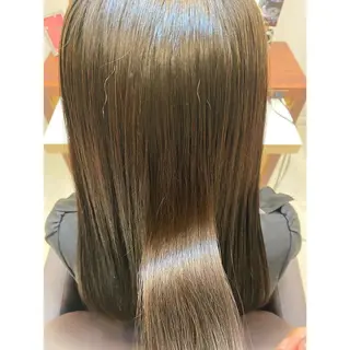 ミディアム カラー パーマ オーガニックカラー/ 髪質改善/ボブのヘアスタイル