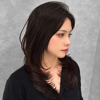 ロング カラー 🥇KEN /レイヤー/艶カラーのヘアスタイル