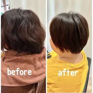 ショート パーマ 秋山知穂🌸縮毛矯正 ショートお任せ🌸のヘアスタイル