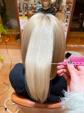 セミロング モリオフロムロンドン原宿本店所属・ショート/ボブ/ハイ トーン/Nanahaのヘアスタイル