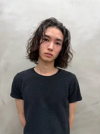 パーマ メンズ メンズカット ハイトーン[佐橋]のヘアスタイル
