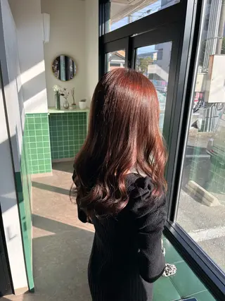 ロング カラー 本木下朋花/髪質 改善×ダブルカラーのヘアスタイル