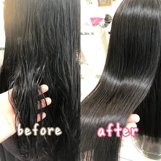 ロング パーマ 安井　昴 💫ブリーチ縮毛矯正のヘアスタイル