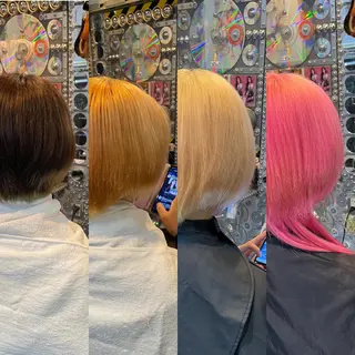 ショート カラー パーマ ヘアアレンジ haco+所属・🌈派手髪エクステ ブレイズ🌈ひろとのヘアスタイル