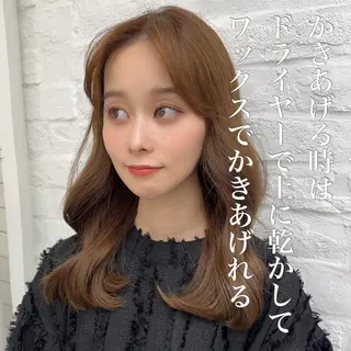 セミロング 韓国ヘア♡ 顔まわりカットayaのヘアスタイル