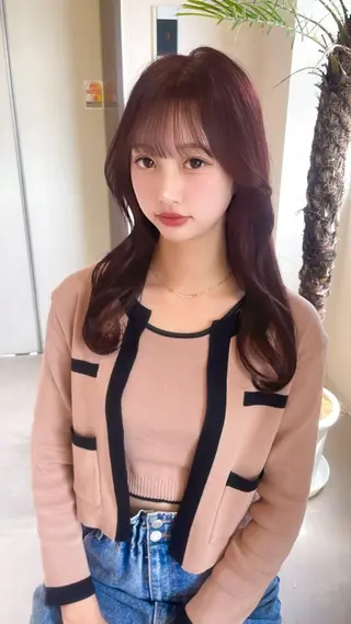 ロング カラー mio♡ 梅田美容師暖色カラーのヘアスタイル