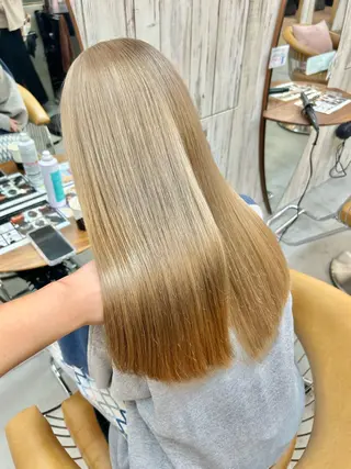 ロング カラー ボブ縮毛矯正 韓国レイヤーRINAのヘアスタイル