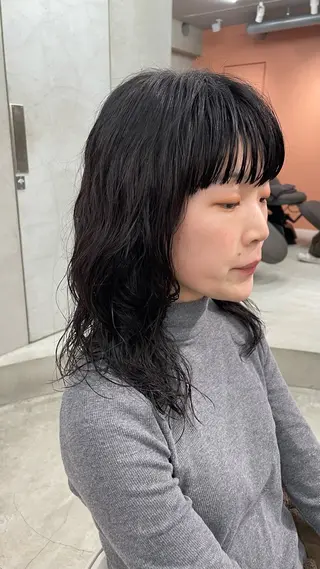 ミディアム パーマ 【ブリーチ特化】 イマダナツミのヘアスタイル