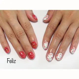 ネイル 痛ネイル/ワンホン/ フィルイン/長さだしのネイルデザイン