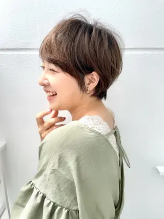ショート カラー パーマ LucksiMie 銀座店所属・【韓国　レイヤー 髪質改善✨】かずのヘアスタイル