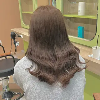 セミロング カラー ブリーチなしベージュ /ヘアセット/ミユのヘアスタイル