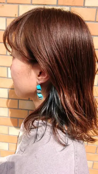 セミロング カラー 社内カット講師・店長 菅原賢一のヘアスタイル