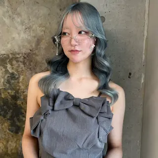 ロング カラー 水色/ペールカラー/ レイヤー💫mayuのヘアスタイル
