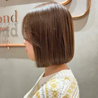 ショート カラー ボブ/巻ける縮毛矯正 /韓国レイヤーはなのヘアスタイル
