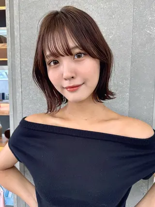 ミディアム 髪質改善 山口蒼太のヘアスタイル