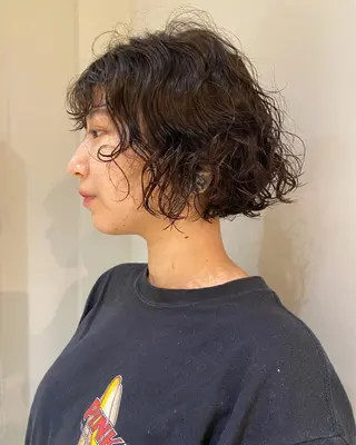 ショート パーマ ヘアアレンジ Nancy所属・束感まつげ❤︎ あみのマツエク・マツパデザイン