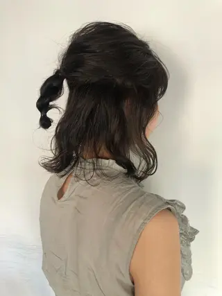 セミロング ヘアアレンジ キッズ ネイル マツエク・マツパ entality所属・暖色ボブ 🍊rikakoのヘアスタイル