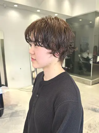 ショート パーマ すぎもと さき⚡️ 朝ラク･*パーマのヘアスタイル