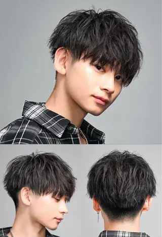 ショート パーマ メンズ [無料カットモデル] 田野　将汰のヘアスタイル