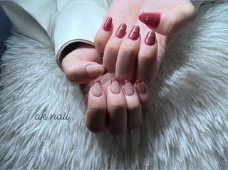 ミディアム ネイル ak nail .のネイルデザイン