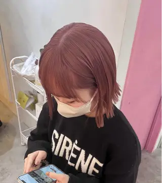 ミディアム カラー 暖色/まろベージュ/ シカタユウカのヘアスタイル