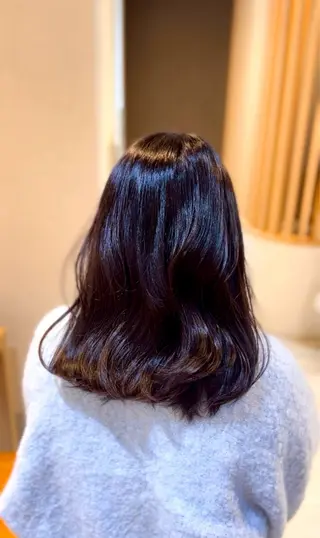 ミディアム カラー みな🫧艶カラー/ 髪質改善/前髪カットのヘアスタイル