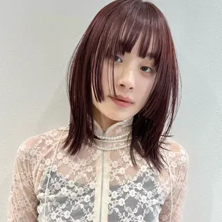 ミディアム カラー 🍊暖色×顔周り 🍊cocoroのヘアスタイル