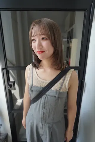 ミディアム カラー wabi【ワビ】所属・manami/ヘア セット/ハイトーンのヘアスタイル