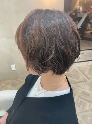 ショート パーマ 暖色/ミルクティー/ レイヤー/yuriaのヘアスタイル