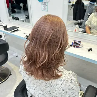 セミロング カラー 暖色🩷透明感カラー ♡Maika♡のヘアスタイル