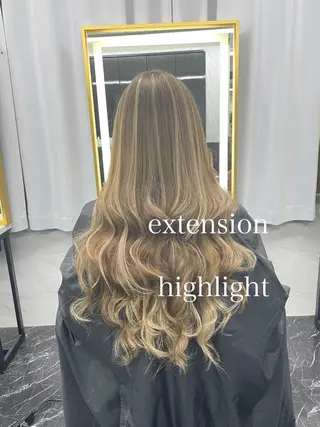 ロング カラー エクステ🩵ブリーチ 韓国ヘア🩵KAEのヘアスタイル