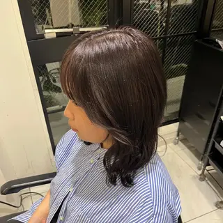 ミディアム カラー ナミ🩶暗髪/暖色 ❤️/透明感/縮毛のヘアスタイル