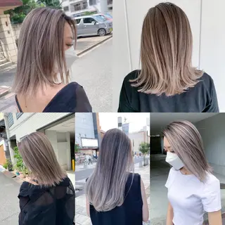 ミディアム ブリーチ.バレイヤー ジュ.REAL心斎橋のヘアスタイル
