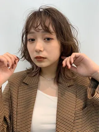 ミディアム カラー 透明感カラーと映画 美容師/yujiのヘアスタイル