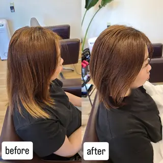 ミディアム シ マのヘアスタイル