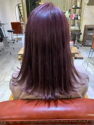 セミロング カラー 髪質改善色素改善特化 keiのヘアスタイル