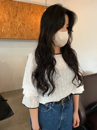 ロング パーマ 暖色カラー 🌼クニトウメイのヘアスタイル
