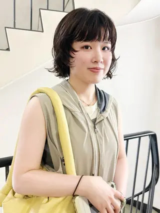 ショート パーマ Vibe所属・hanami パーマ/透明感カラーのヘアスタイル
