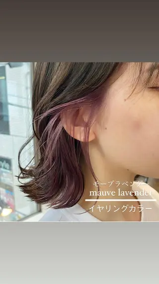 ショート カラー 切りっぱなしボブイヤ リングカラー清水隆央のヘアスタイル