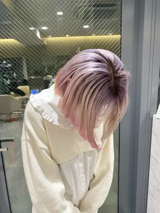 ミディアム カラー ブリーチなしカラー RURI🩵のヘアスタイル