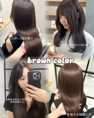 ミディアム カラー 前川 朋香のヘアスタイル