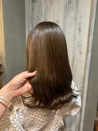 ミディアム mana♡透明感 カラー/縮毛矯正🫧のヘアスタイル