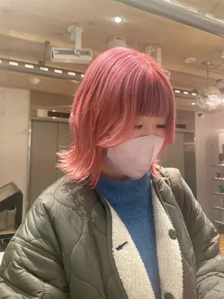 セミロング カラー 艶ハイトーン👑♡ NATSUKIのヘアスタイル