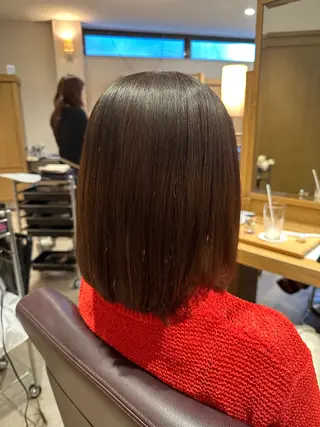 ミディアム 韓国風ﾊﾟｰﾏ❁﻿ fu-ka❁艶ｶﾗｰのヘアスタイル