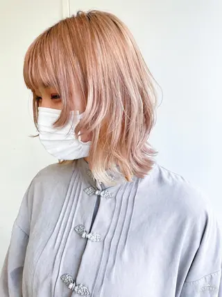 ミディアム nuu所属・💜ショート💜 ウルフ、ボブ二色亜美のヘアスタイル