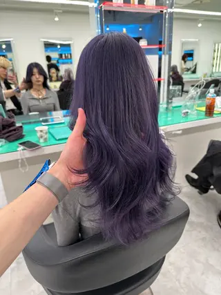 ロング カラー ヘアアレンジ 艶カラー/ハイトーン /レイヤーカットのヘアスタイル