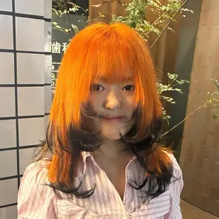 セミロング ハイトーンカラー 特化型美容師TAKEのヘアスタイル
