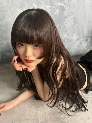 ロング メンズヘア/ 暖色カラー/重松穂美のヘアスタイル