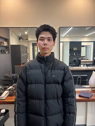 メンズ スパイキーパーマ 柏NO1 藤本葉のヘアスタイル